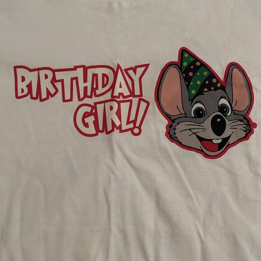 Chuck E. Cheese birthday girl t shirt